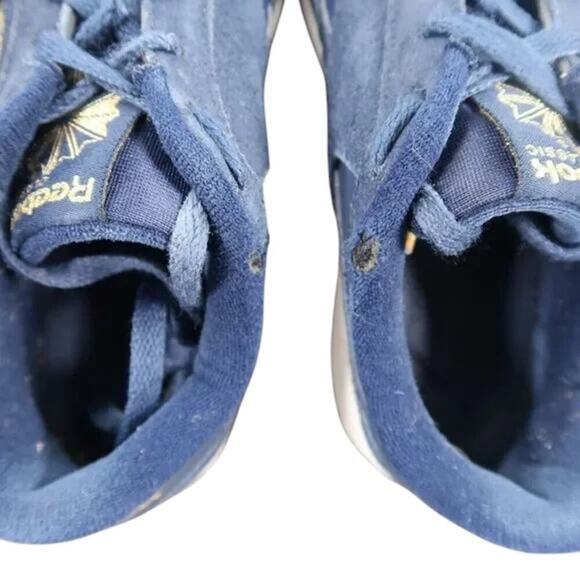 Reebok Shoes Womens 7.5 Sneakers Classic Lifestyle Trainers Blue Leather Lace Up - Picture 9 of 13